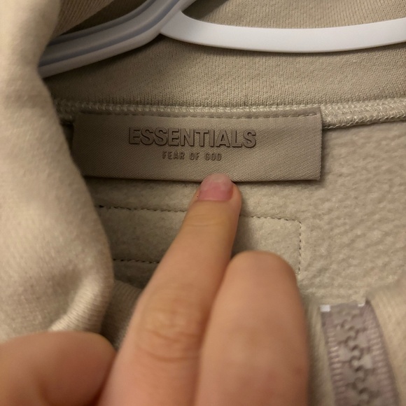 essentials fear of god fleece lined green ish grey quarter zip - Picture 3 of 3